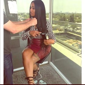 HOUSE OF CB VEGAN LEATHER SKIRT